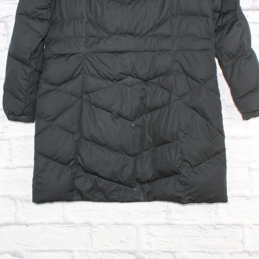 LL Bean Detachable Hoodie Quilted Lined Long Down Coat Size L - Picture 7 of 8